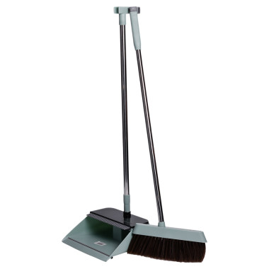 Комплект для прибирання віник (щітка) та совок на довгій ручці 26×24×103 (см) набір совок та щітка для підлоги Зелений HP-35015-10GR (LG-HP-35015-10GR)