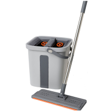 Телескопічна швабра з плоскою насадкою та відро з двома секціями для миття підлоги й віджиму, комплект для прибирання HP-35015-20 (LG-HP-35015-20)