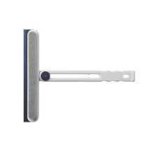 Скребок для миття скла складний з абразивною губкою та гумовим лезом для вікон дзеркал душу Блакитний HP-35015-27BL (LG-HP-35015-27BL)