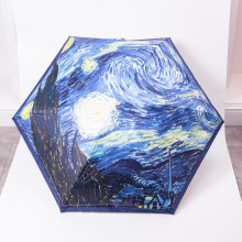Парасолька механічна Ван Гога «Зоряна ніч» міцна надійна з поліестеру діаметр 91 см HP-23-1BL (LG-HP-23-1BL)
