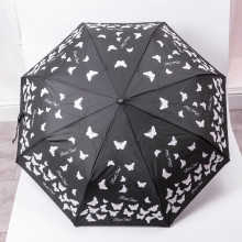 Парасолька напівавтомат з принтом міцна з поліестеру діаметр 97 см Чорна HP-23-2B (LG-HP-23-2B)