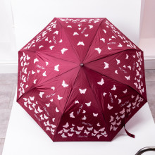 Парасолька напівавтомат з принтом міцна з поліестеру діаметр 97 см Червона HP-23-2R (LG-HP-23-2R)