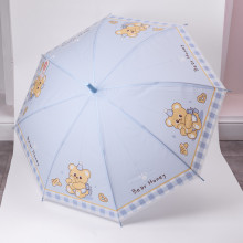 Класична дитяча парасолька-тростина напівавтомат з поліестеру міцна надійна 8 спиць діаметр 94 см Блакитний HP-23-11BL (LG-HP-23-11BL)