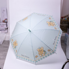 Класична дитяча парасолька-тростина напівавтомат з поліестеру міцна надійна 8 спиць діаметр 94 см М'ятний HP-23-11M (LG-HP-23-11M)