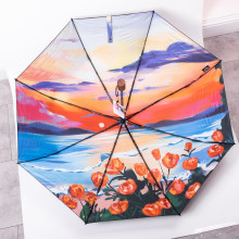 Парасолька механічна елегантна з принтом міцна надійна з поліестеру діаметр 100 см HP-23-14ML (LG-HP-23-14ML)