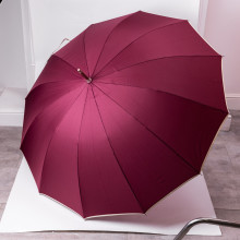 Класична парасолька-тростина з чохлом напівавтомат з поліестеру міцна надійна 12 спиць діаметр 120 см Червоний HP-23-16R (LG-HP-23-16R)