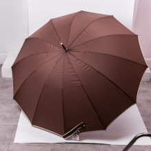 Класична парасолька-тростина з чохлом напівавтомат з поліестеру міцна надійна 12 спиць діаметр 120 см Коричневий HP-23-16BR (LG-HP-23-16BR)