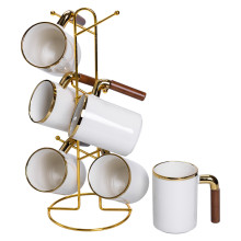 Набір чашок на металевій підставці 6 (шт) по 400 (мл) Білий HP-26-11 (LG-HP-26-11)