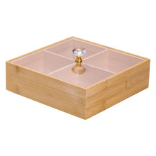 Менажниця дерев'яна на 4 секції з кришкою для закусок 22×22×8 (см) квадратна HB-40-2 (LG-HB-40-2) Менажниця дерев'яна на 4 секції з кришкою для закусок 22×22×8 (см) квадратна HB-40-2 (LG-HB-40-2)