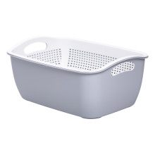 Кошик-друшлак 2 в 1 для миття овочів, фруктів і зелені 32×23×13 (см) Сірий HP-45-5G (LG-HP-45-5G) Кошик-друшлак 2 в 1 для миття овочів, фруктів і зелені 32×23×13 (см) Сірий HP-45-5G (LG-HP-45-5G)