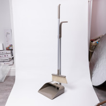Набір віник і совок на довгій ручці для підлоги 25×24×100 см щітка віник для прибирання Сірий HP-45-15G (LG-HP-45-15G)