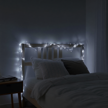 Новорічна кімнатна гірлянда нитка 6 м 50 LED білий провід Білий W50LED6MWW (LG-W50LED6MWW)