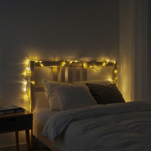 Новорічна кімнатна гірлянда нитка 6 м 50 LED білий провід Жовтий W50LED6MWY (LG-W50LED6MWY)