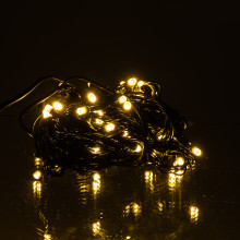 Новорічна кімнатна гірлянда нитка 6 м 50 LED чорний провід Жовтий W50LED6MBY (LG-W50LED6MBY)