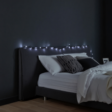 Новорічна кімнатна гірлянда нитка 6 м 50 LED чорний провід Білий W50LED6MBW (LG-W50LED6MBW)