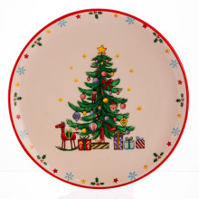 Новорічна тарілка з порцеляни Ø21.5 (см) CR-1-2 (LG-CR-1-2)