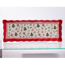 Сервірувальне новорічне блюдо для закусок Merry Christmas 36,5×13×3 (см) з порцеляни CR-1-16 (LG-CR-1-16)