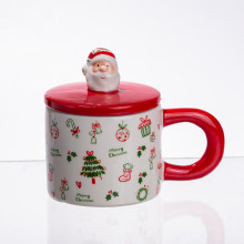 Новорічна порцелянова чашка з кришкою Merry Christmas 350 (мл) CR-1-20 (LG-CR-1-20)