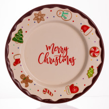 Новорічна тарілка з порцеляни Merry Christmas т Ø27.5 см CR-1-39 (LG-CR-1-39)