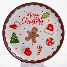 Новорічна тарілка з порцеляни Merry Christmas Ø21 см CR-1-40 (LG-CR-1-40)