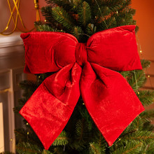 Оксамитовий бант для декору на ялинку 45×50 (см) Бордовий CR-2-2 (LG-CR-2-2)