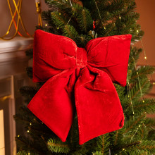 Оксамитовий бант для декору на ялинку 35×45 (см) Бордовий CR-2-3 (LG-CR-2-3)