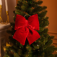 Оксамитовий бант для декору на ялинку 25×35 (см) Бордовий CR-2-4 (LG-CR-2-4)