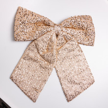 Бант новогодний для декора с пайетками на елку 55×70 (см) Золотистий CR-2-21 (LG-CR-2-21) Бант новогодний для декора с пайетками на елку 55×70 (см) Золотистий CR-2-21 (LG-CR-2-21)