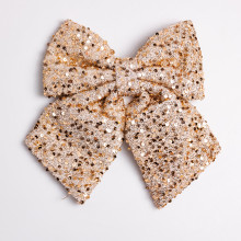 Бант новорічний для декору з паєтками на ялинку 25×35 (см) Золотистий CR-2-24 (LG-CR-2-24) Бант новорічний для декору з паєтками на ялинку 25×35 (см) Золотистий CR-2-24 (LG-CR-2-24)