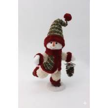 Новорічна фігурка Сніговик з шишкою 35×26×62 (см) CR-4-14 (LG-CR-4-14)