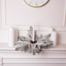 Штучний підсвічник вінок Новорічний з декором засніженим на 1 свічку SOK-O-4 (LG-SOK-O-4) Штучний підсвічник вінок Новорічний з декором засніженим на 1 свічку SOK-O-4 (LG-SOK-O-4)