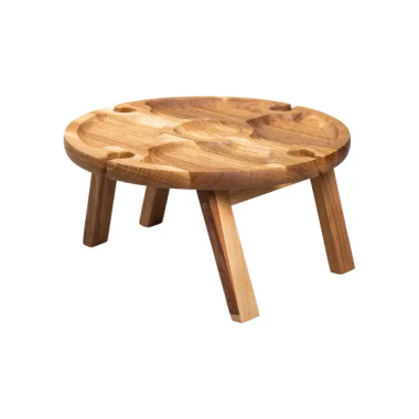 Винний круглий столик з дерева 35х35х18 см на ніжках BWR35018S (LG-BWR35018S)