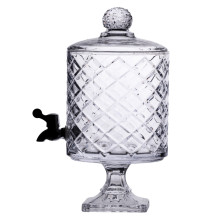 Лимонадниця зі скляним краном 39 см 4,5 л прозора на підставці HP-19-3 (LG-HP-19-3)