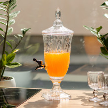 Лимонадниця з краном на ніжці скляна для напоїв 2 л 46 см HP-19-15 (LG-HP-19-15)