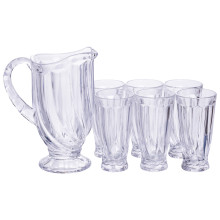 Набір глечик 1 л зі склянками 6 (шт) по 300 мл для напоїв Прозорий HP-19-24 (LG-HP-19-24)