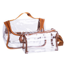 Набір прозорих жіночих косметичок для дому 2 (шт) Коричневий HP-16-3K (LG-HP-16-3K)