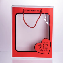 Набір подарункових пакетів з паперу Love з віконцем 12 шт 26×10×32 см HP-10359-18 (LG-HP-10359-18)