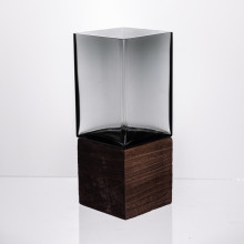 Ваза для цветов квадратная стеклянная 10×10×25 (см) декоративна ваза 1.5 (л) из толстого стекла HP-19-160-3 (LG-HP-19-160-3)