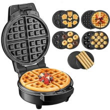 Мультипекарь Sokany SK-08105 5 в 1 600 Вт с антипригарными панелями: для вафель, коржей, пончиков, орешков, фигурного печенья (LG-SK-08105)