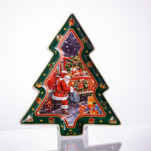 Сервірувальне новорічне блюдо для закусок з порцеляни Santa 29×24×2 (см) HP-SDHK-18 (LG-HP-SDHK-18)