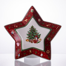 Сервірувальне новорічне блюдо для закусок Christmas 25,5 (см) з порцеляни HP-SDHK-19 (LG-HP-SDHK-19)