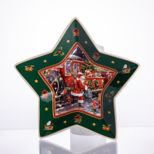 Сервірувальне новорічне блюдо для закусок Santa 25,5 (см) з порцеляни HP-SDHK-20 (LG-HP-SDHK-20)