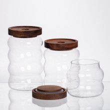 Набір банок для сипучих продуктів 3 штуки з бамбуковими кришками 400/600/800 мл 64486-12 (LG-64486-12)