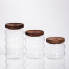 Набір банок для сипучих продуктів 3 штуки з бамбуковими кришками 400/600/800 мл 64486-12 (LG-64486-12)