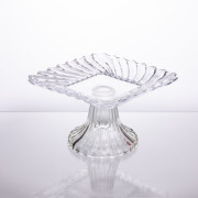 Тортівниця скляна квадратна на ніжці, 16×16 см прозора 64486-15 (LG-64486-15)