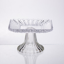 Тортівниця скляна квадратна на ніжці, 16×16 см 64486-17 (LG-64486-17)