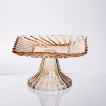 Тортівниця скляна квадратна на ніжці, 16×16 см Коричнева 64486-18 (LG-64486-18)