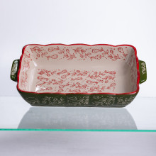 Форма для запекания Vintage 28×17×5 (см) прямоугольная форма для выпекания в духовке с ручками Зеленая HM05-10 (LG-HM05-10)