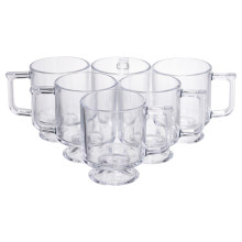 Набор чашек 6 шт для чая и кофе Goblet по 300 (мл) кружки стеклянные Прозрачный HP-19-L6 (LG-HP-19-L6)