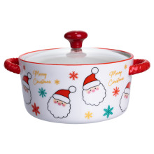Супница фарфоровая Santa новогодняя  800 (мл) с крышкой Yiwu FM-CS-9A (LG-FM-CS-9A)